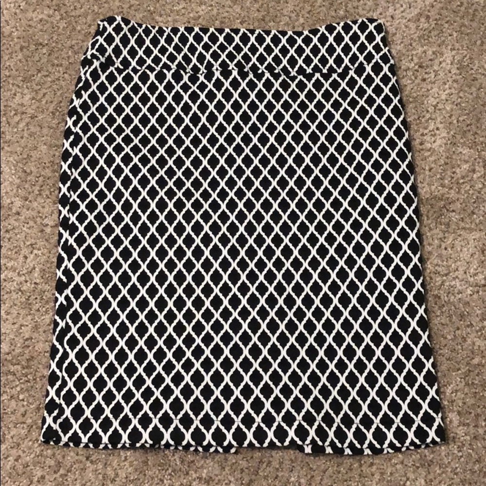 Soho Black and White Design Pencil Skirt